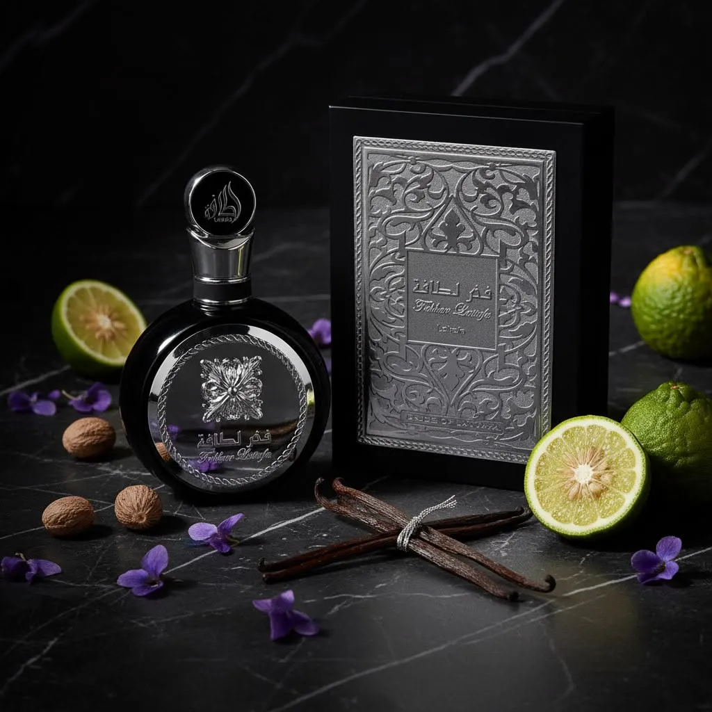 Perfume Lattafa Fakhar Black de larga duración en Luzents Riobamba Ecuador