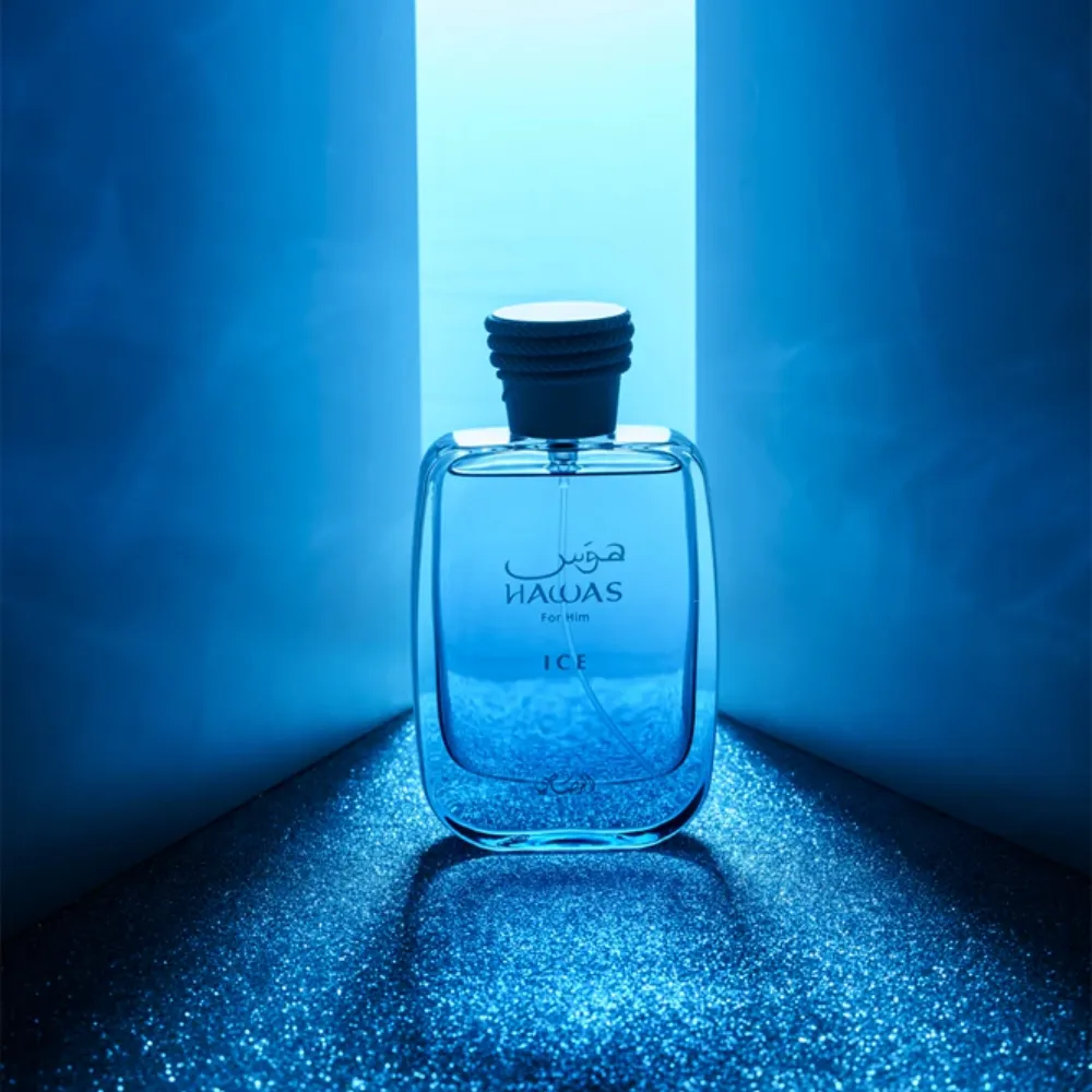 Perfume original Rasasi Hawas Ice presentación elegante en Luzents Riobamba Ecuador