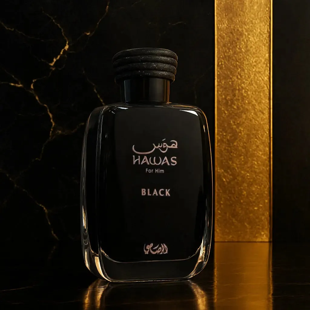 Perfume Rasasi Hawas Black de larga duración en Luzents Riobamba Ecuador