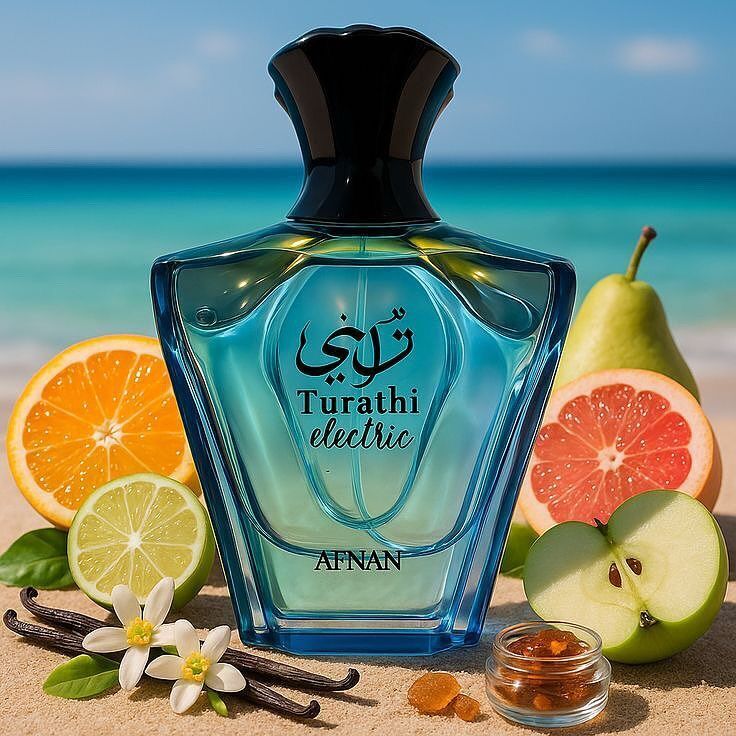 Fragancia masculina Afnan Turathi Electric original en tienda Luzents Riobamba Ecuador