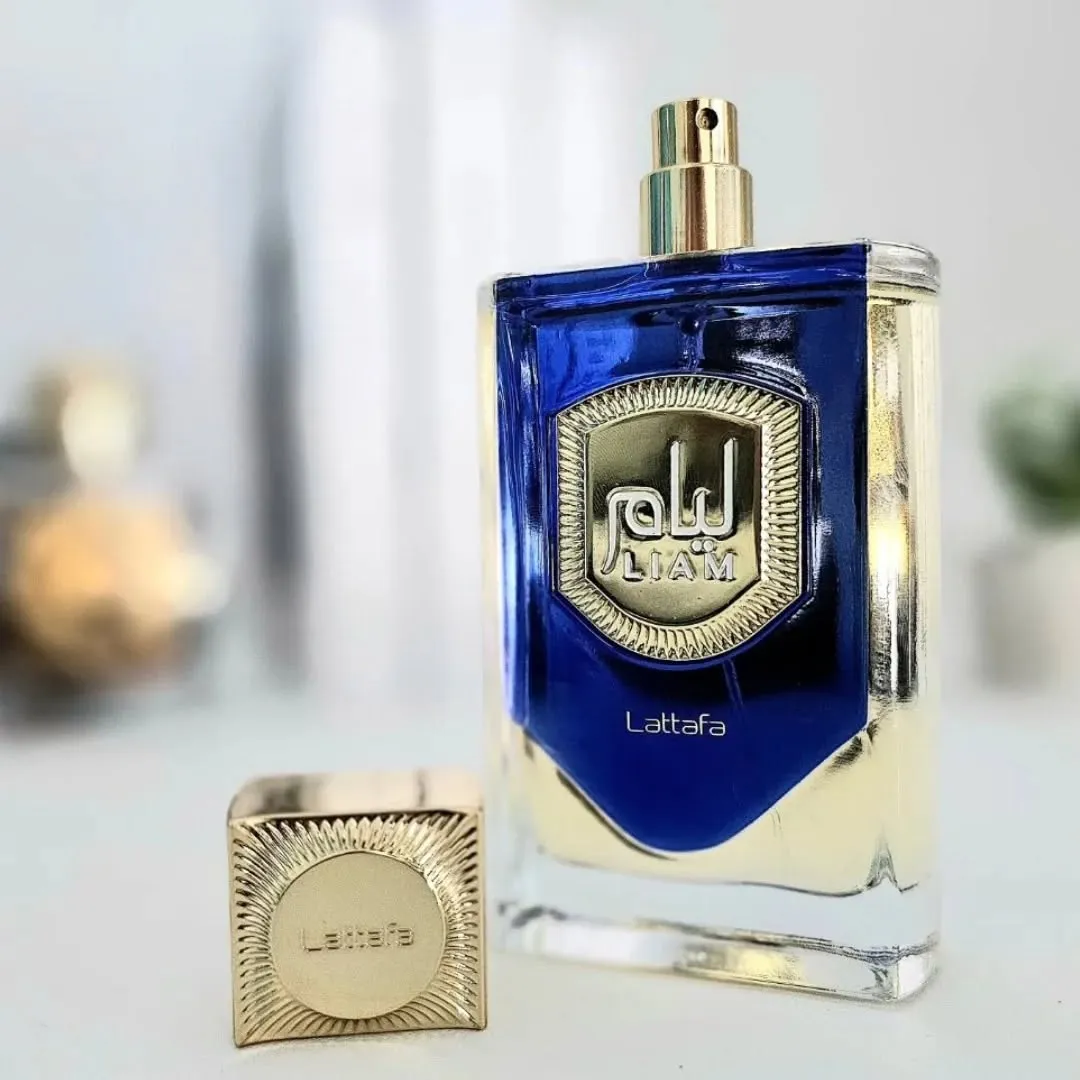 Fragancia masculina Lattafa Liam Blue Shine original disponible en Luzents Riobamba Ecuador