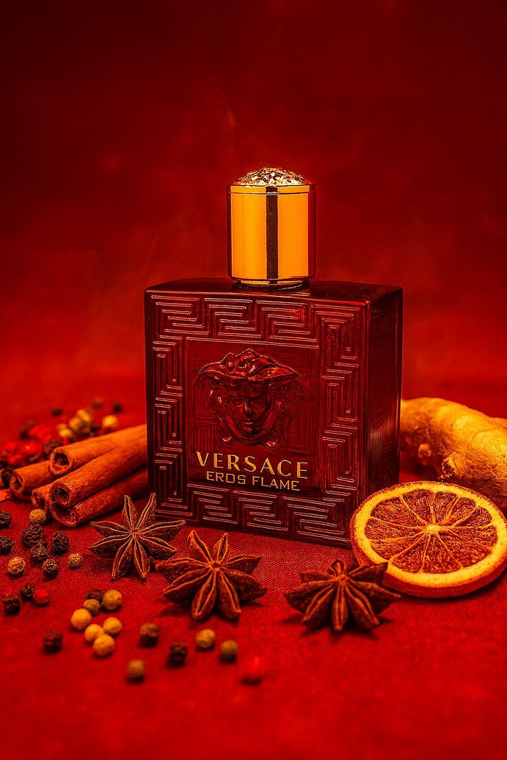 Presentación del perfume Versace Eros Flame para hombre en Luzents Riobamba