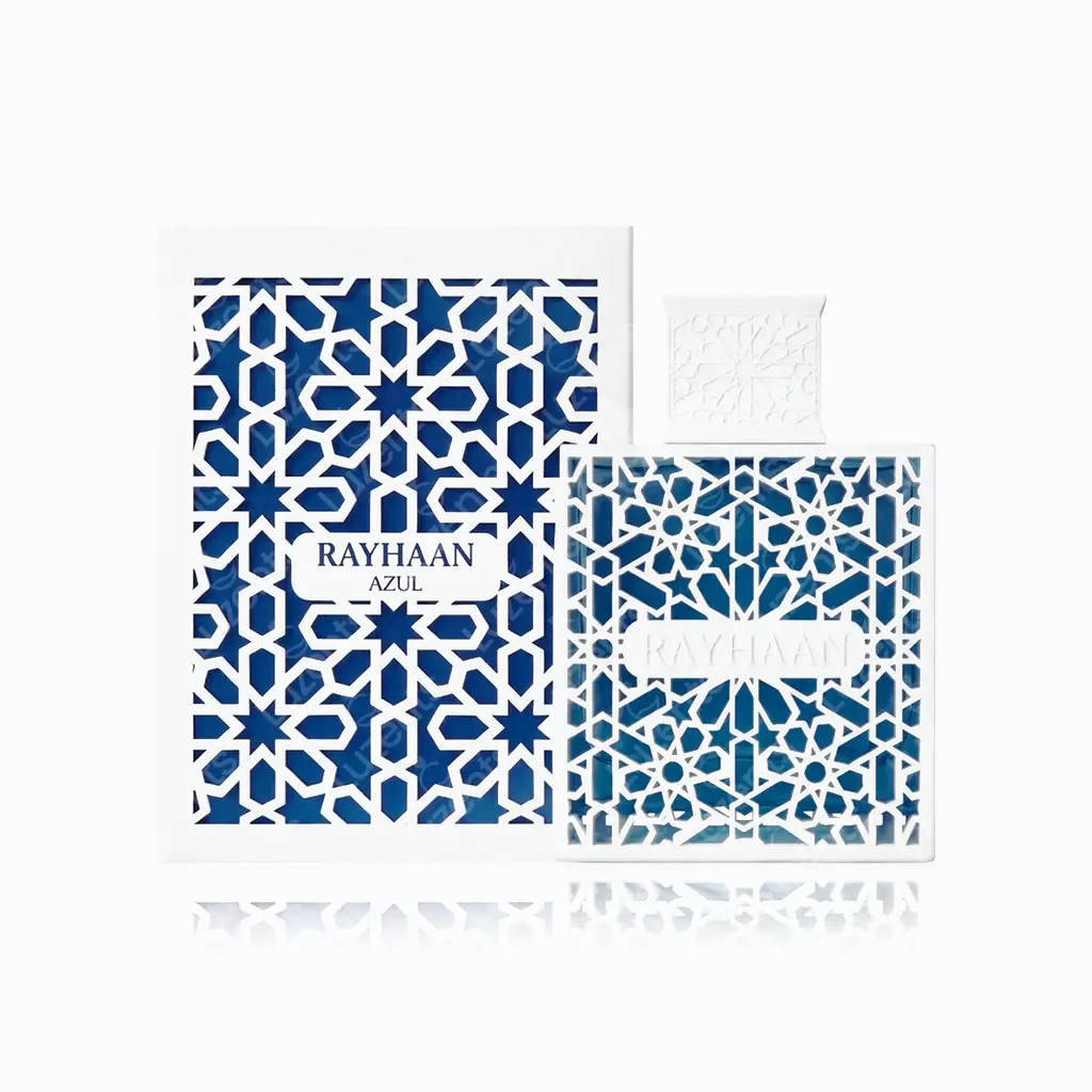 Frasco del perfume Rayhaan Azul Ecuador masculino Riobamba